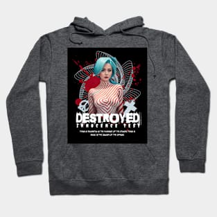 Destroyed Innocence Test (blue hair, red stripes) Hoodie